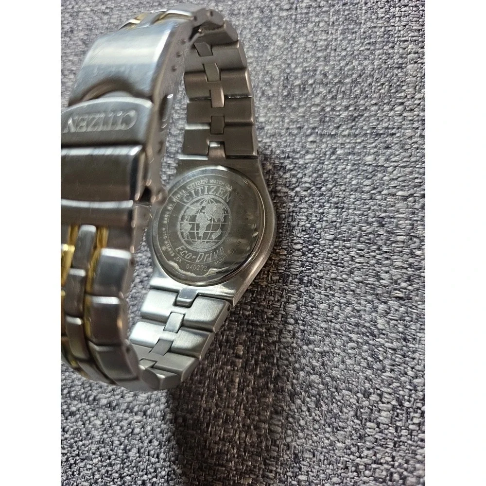 Men's Citizen Eco-Drive WR100 Watch Two Tone Stainless Steel E110-K15699